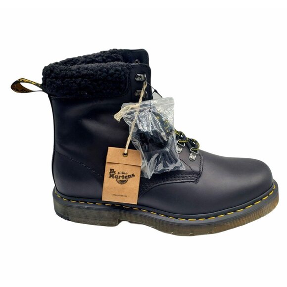 Dr. Martens 1460 Kolbert Black Faux Fur Lined Leather Ankle Boots - Picture 1 of 7